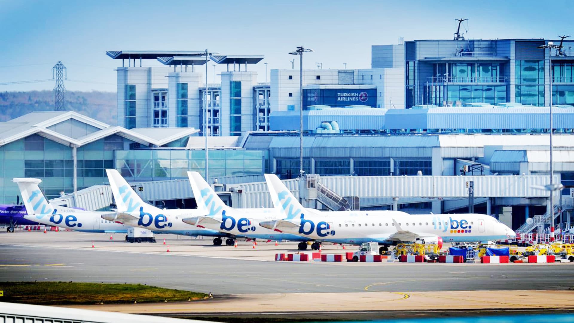 Planes parked up at Birmingham airport
