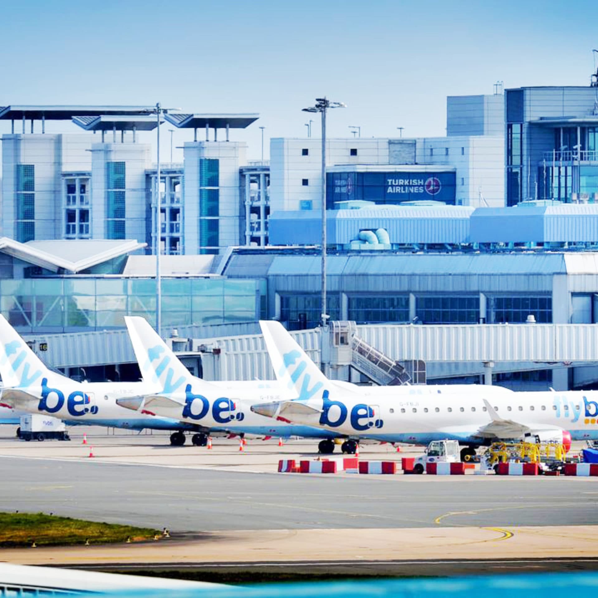 Planes parked up at Birmingham airport